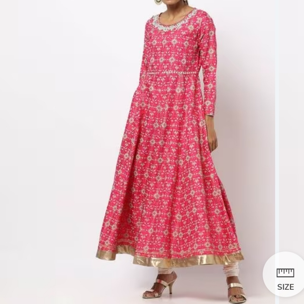 W Pakistani Salwar Contemporary Wear The Modern Woman Pink Gold Thread Dress 8